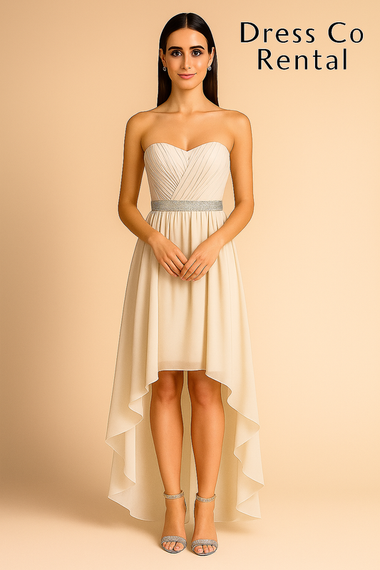 เดรสไหล่เดี่ยวทรงชายไม่เท่ากัน | Ivory One Shoulder High-Low Dress