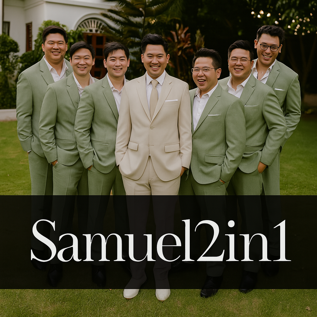 สูทเพื่อนเจ้าบ่าวสีเขียวพิสตาชิโอ | Pistachio Green Groomsmen Suits for Rent