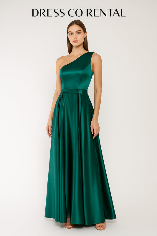 Satin One-Shoulder Dress
