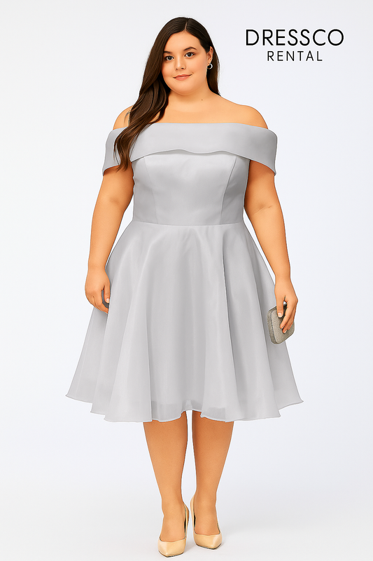 White Chiffon Off-Shoulder Short Dress