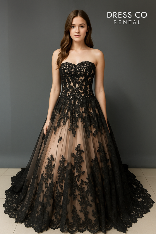 Black Lace Ball Gown