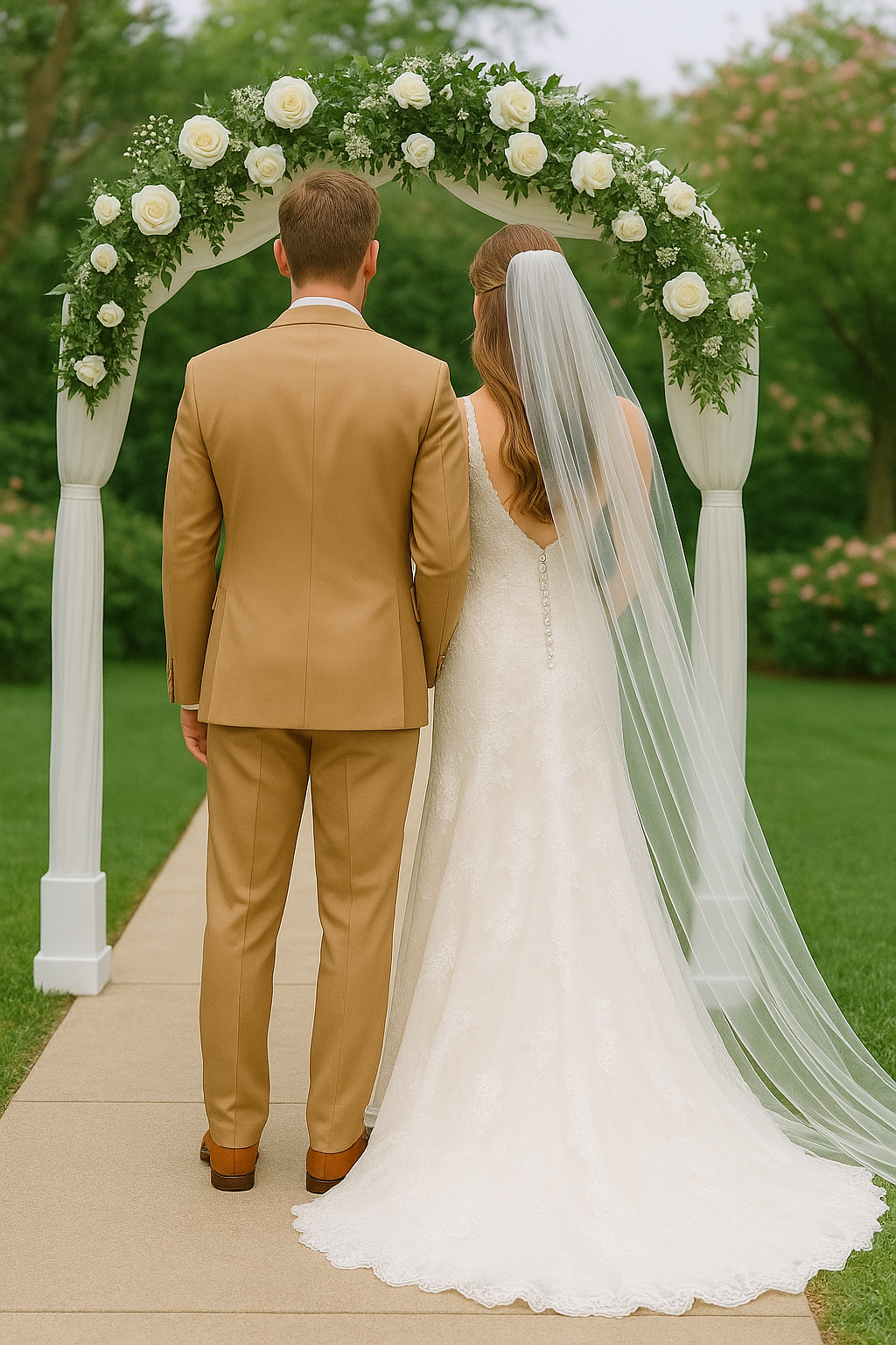 สูทเจ้าบ่าวเช่าตัดใหม่ สีคาราเมลทอง | Caramel Gold Groom Suit for Rent