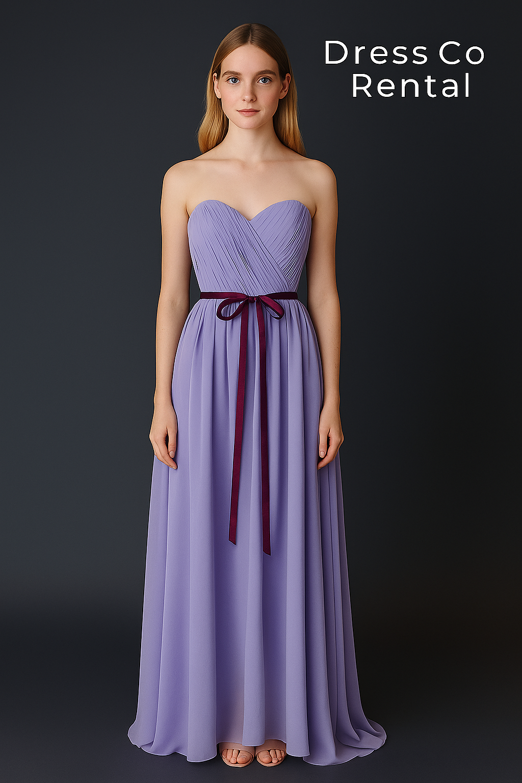 Lilac Sweetheart Dress with Ribbon