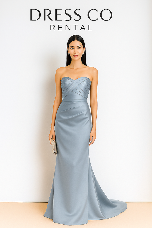 Gray Strapless Bridesmaid Dress