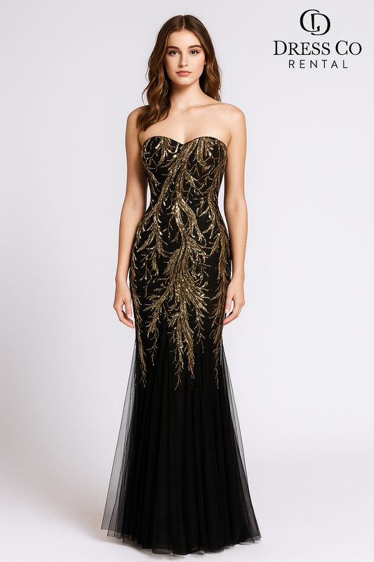 Mermaid Gold Sequins Evening Dress
