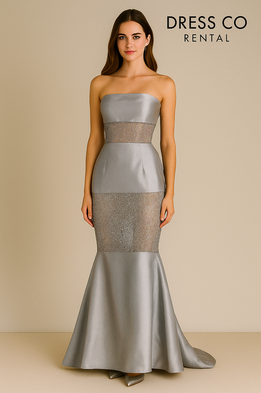 Silver Panel Cut Mermaid Dress