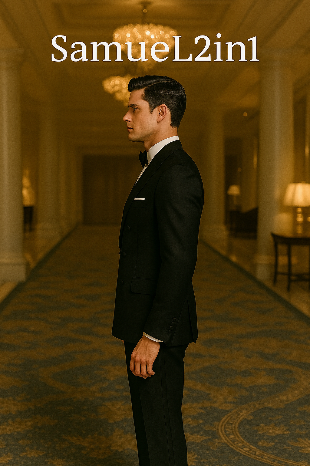สูททักซิโด้กระดุมสองแถวสีดำสุดหรู | Double-Breasted Black Tuxedo –