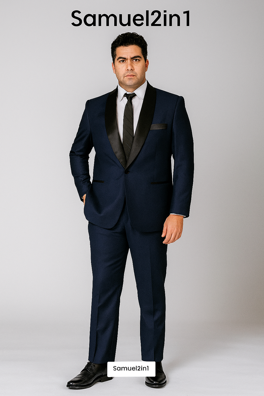 สูทเช่าตัดใหม่ สีกรม ทรงเข้ารูป (คอปกหรู) ไซส์ S–XL   Navy Blue Formal Suit – Slim Fit (Peak Lapel)