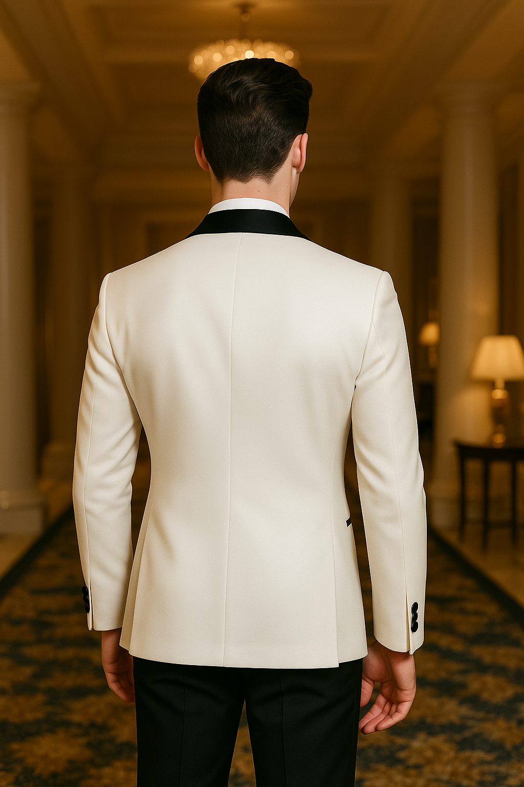 Luxurious black and white tuxedo suit | White &amp; Black
