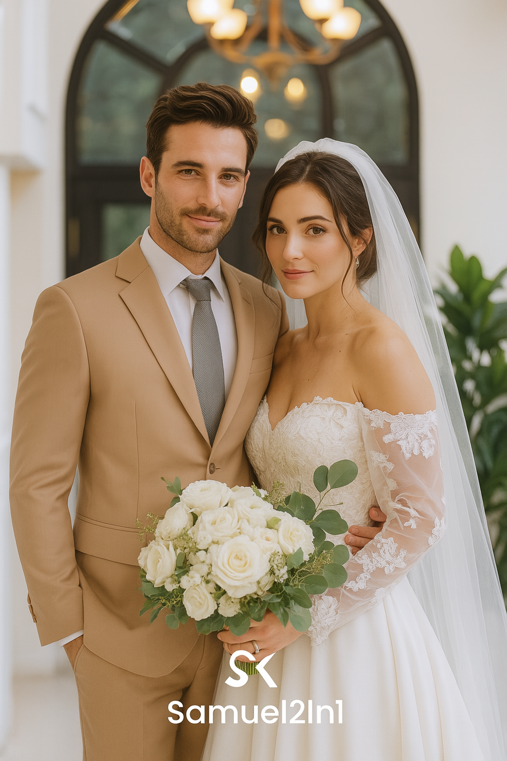 สูทเจ้าบ่าวเช่าตัดใหม่ สีคาราเมลทอง | Caramel Gold Groom Suit for Rent