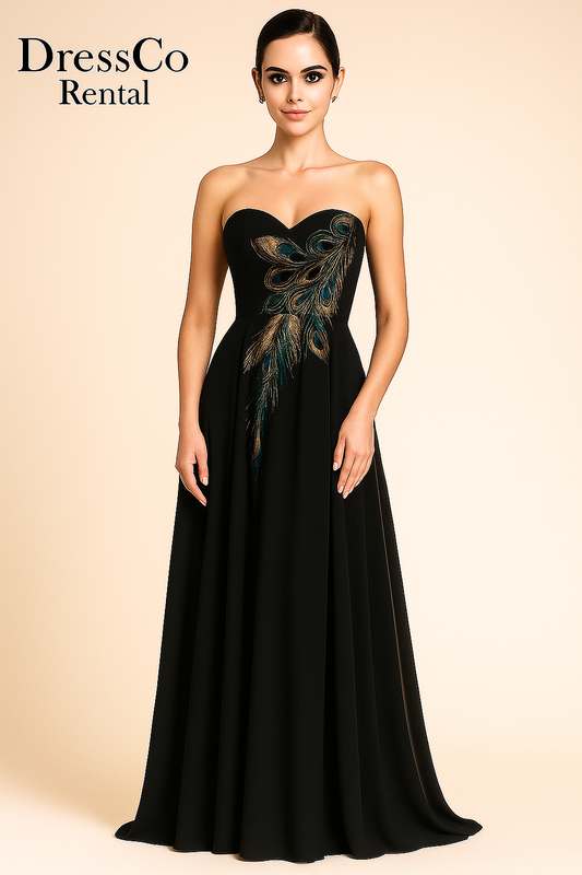 Grace Karin Peacock Embroidered Gown