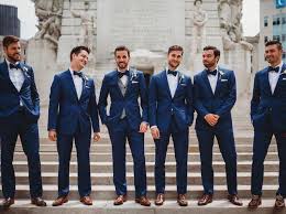 สูทเพื่อนเจ้าบ่าวสีน้ำเงิน ตัดใหม่ให้เช่า | Navy Blue Groomsmen Suits for Rent